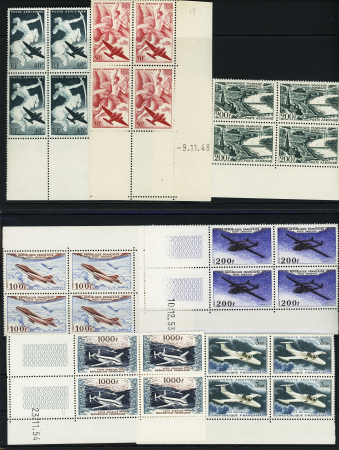 N°16, 17, 25-26, 31, 33, 35, tous en bloc de 4 coins-datés,