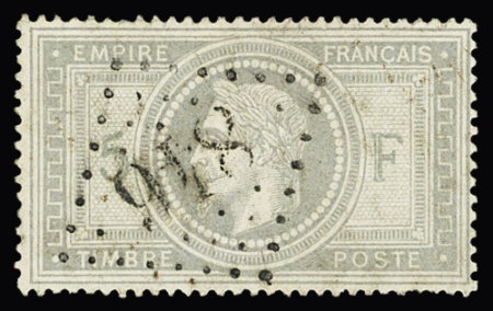 N°33 5f violet-gris obl. GC 846 (Chambéry, Savoie),