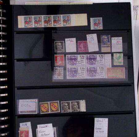 1900-1993, Ensemble de timbres neufs de France, concentré