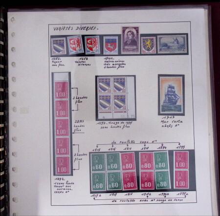 1900-1993, Ensemble de timbres neufs de France, concentré