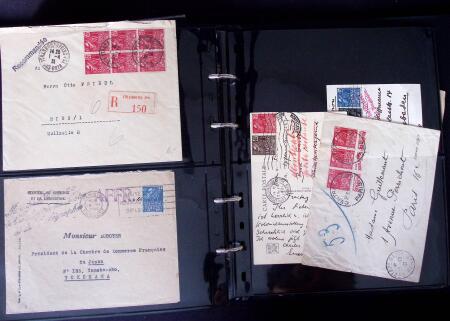 Environ 150 lettres avec les timbres de l'exposition coloniale