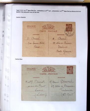 1940 Cartes Interzones: Présentation 104 cartes familiales
