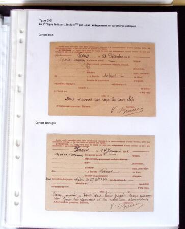 1940 Cartes Interzones: Présentation 104 cartes familiales