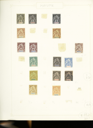 1891-1912, Début de collection ancienne des colonies,