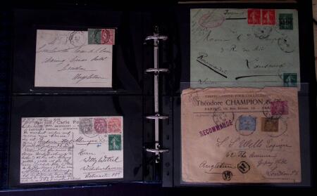 1902-1957 134 lettres au tarifs étrangers avec des