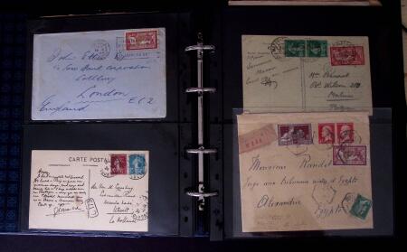 1902-1957 134 lettres au tarifs étrangers avec des