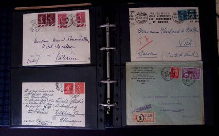 1902-1957 134 lettres au tarifs étrangers avec des