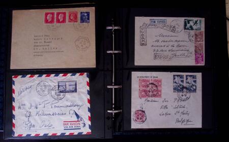 1902-1957 134 lettres au tarifs étrangers avec des