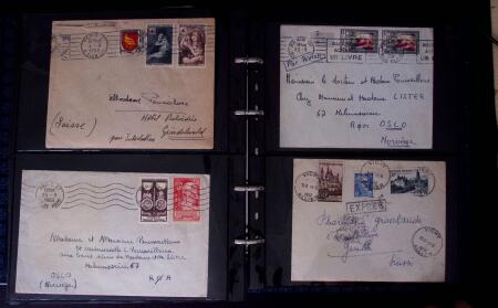 1902-1957 134 lettres au tarifs étrangers avec des