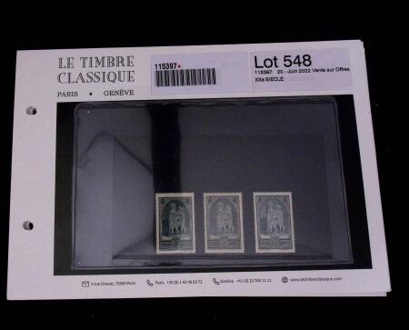1900-1962, Sélection de timbres neufs, sur cartes