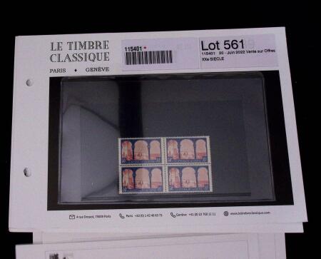 1900-1962, Sélection de timbres neufs, sur cartes