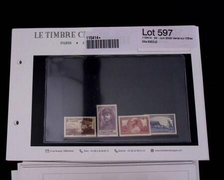 1900-1962, Sélection de timbres neufs, sur cartes