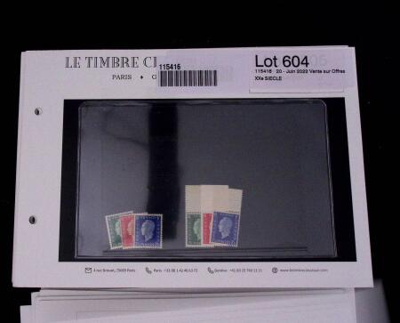 1900-1962, Sélection de timbres neufs, sur cartes