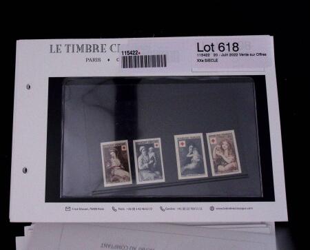 1900-1962, Sélection de timbres neufs, sur cartes