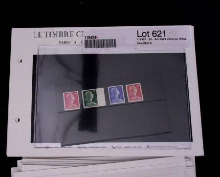 1900-1962, Sélection de timbres neufs, sur cartes