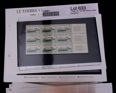 1900-1962, Sélection de timbres neufs, sur cartes
