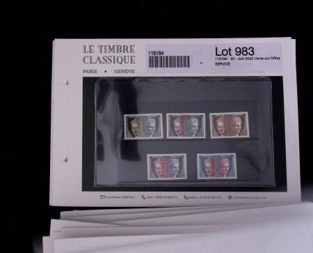 1900-1962, Sélection de timbres neufs, sur cartes