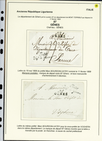 DEPARTEMENT CONQUIS 1797-1814, Collection de 20 lettres
