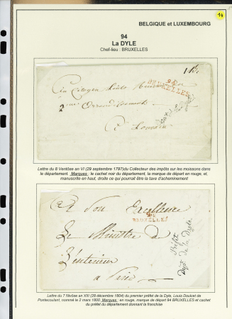 DEPARTEMENT CONQUIS 1797-1814, Collection de 20 lettres