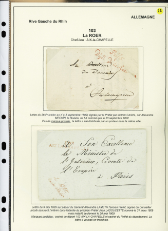 DEPARTEMENT CONQUIS 1797-1814, Collection de 20 lettres