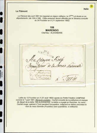 DEPARTEMENT CONQUIS 1797-1814, Collection de 20 lettres