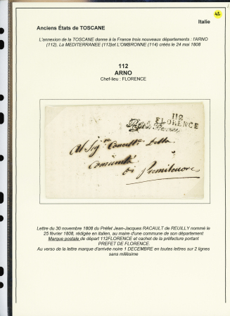 DEPARTEMENT CONQUIS 1797-1814, Collection de 20 lettres