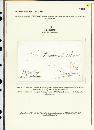 DEPARTEMENT CONQUIS 1797-1814, Collection de 20 lettres