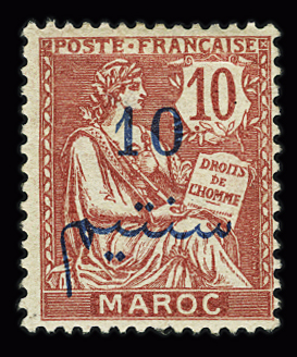 Sélection de timbres du MAROC français dont n°29a,