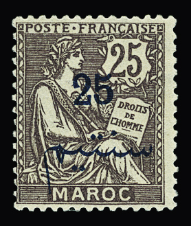 Sélection de timbres du MAROC français dont n°29a,