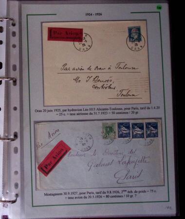 1919-1956, Collection sur pages de 113 plis en 3 classeurs,