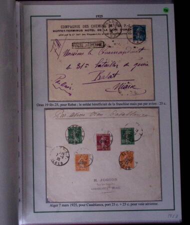 1919-1956, Collection sur pages de 113 plis en 3 classeurs,
