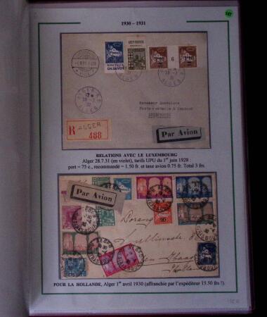 1919-1956, Collection sur pages de 113 plis en 3 classeurs,