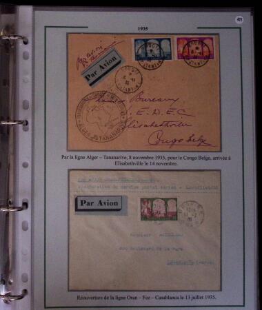 1919-1956, Collection sur pages de 113 plis en 3 classeurs,