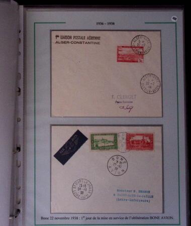 1919-1956, Collection sur pages de 113 plis en 3 classeurs,
