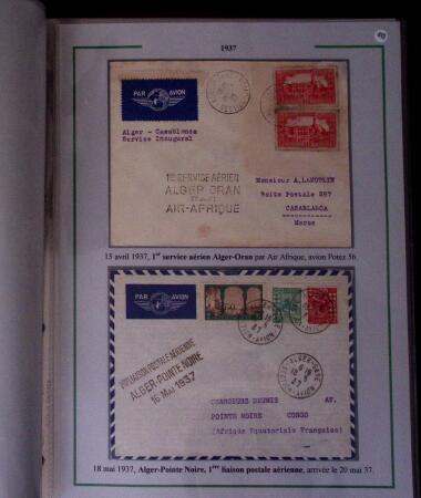 1919-1956, Collection sur pages de 113 plis en 3 classeurs,