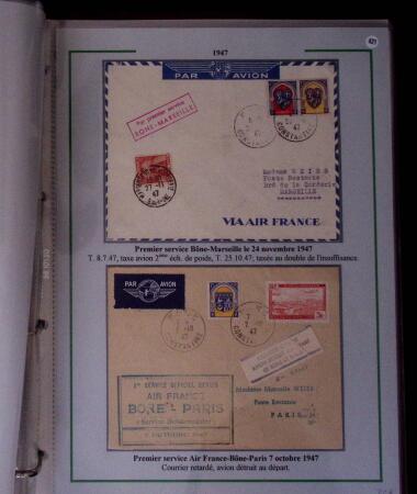 1919-1956, Collection sur pages de 113 plis en 3 classeurs,