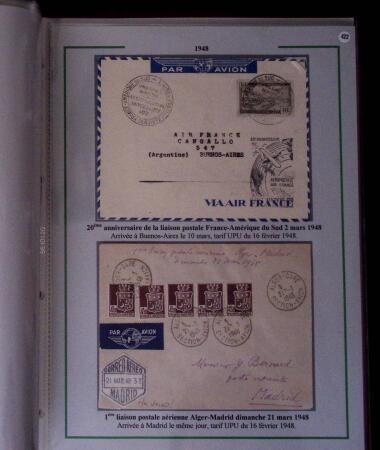 1919-1956, Collection sur pages de 113 plis en 3 classeurs,