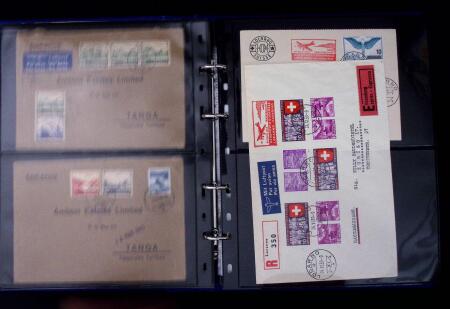 1910-75 Lot of over 85 airmail covers in one album,