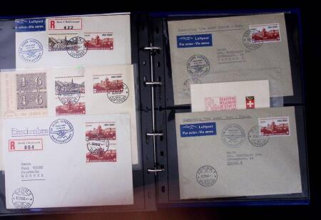 1910-75 Lot of over 85 airmail covers in one album,