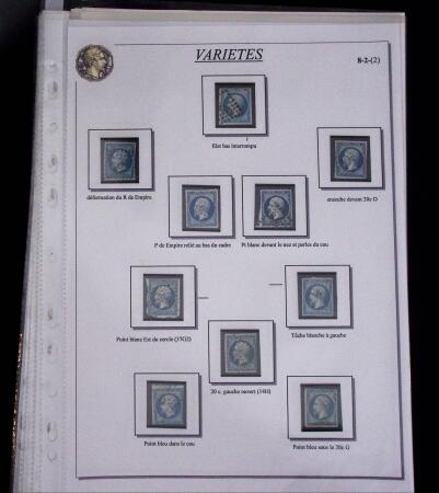 1853-62, Un classeur avec variétés sur le numéro