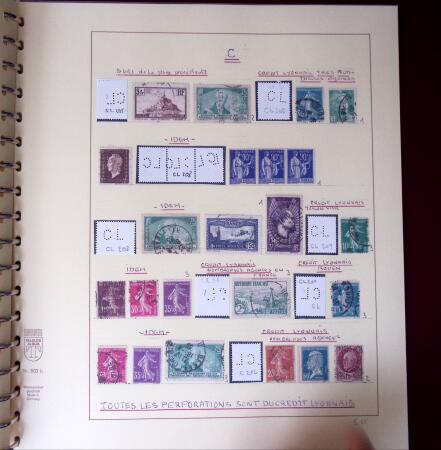 1900-1940, Collection de centaines de PERFORES de France