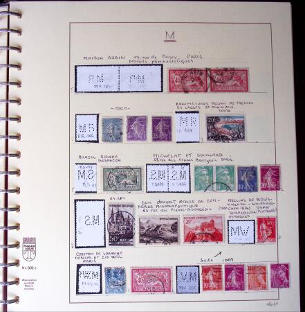 1900-1940, Collection de centaines de PERFORES de France