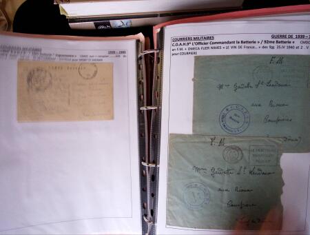 1939-1945, Collection de lettres sur la Guerre montées