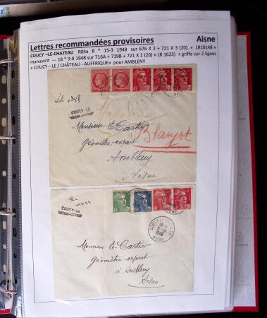 1945-1949, Collection de 128 lettres avec griffes de