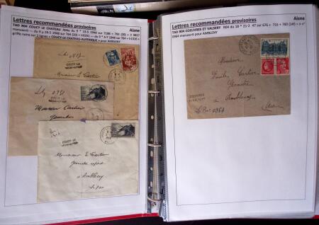 1945-1949, Collection de 128 lettres avec griffes de