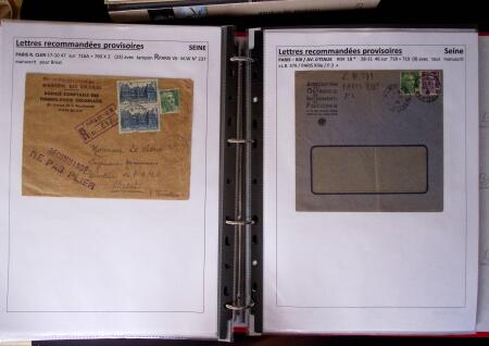 1945-1949, Collection de 128 lettres avec griffes de