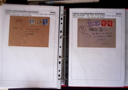 1945-1949, Collection de 128 lettres avec griffes de