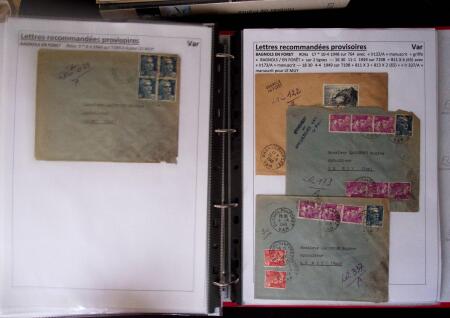 1945-1949, Collection de 128 lettres avec griffes de