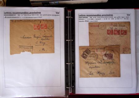 1945-1949, Collection de 128 lettres avec griffes de