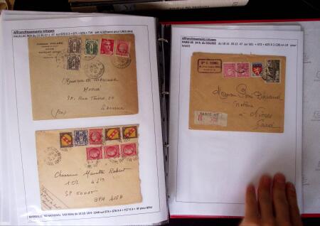 1945-1949, Collection de 128 lettres avec griffes de